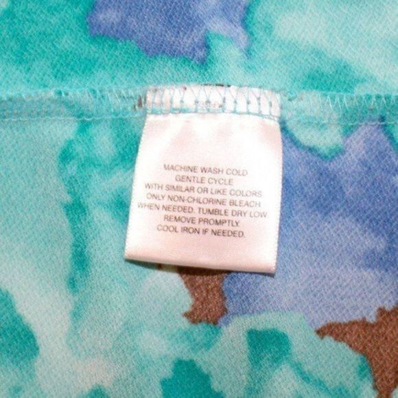 JACKLYN Smith watercolor tie-dye print blouse asymmetric ruffled neckline M - Picture 11 of 15